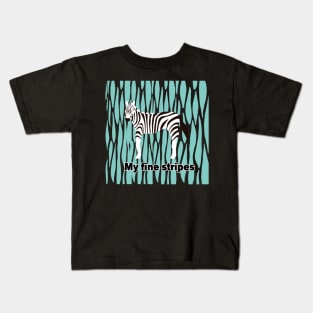 fine stripes,zebra,GREEN Kids T-Shirt